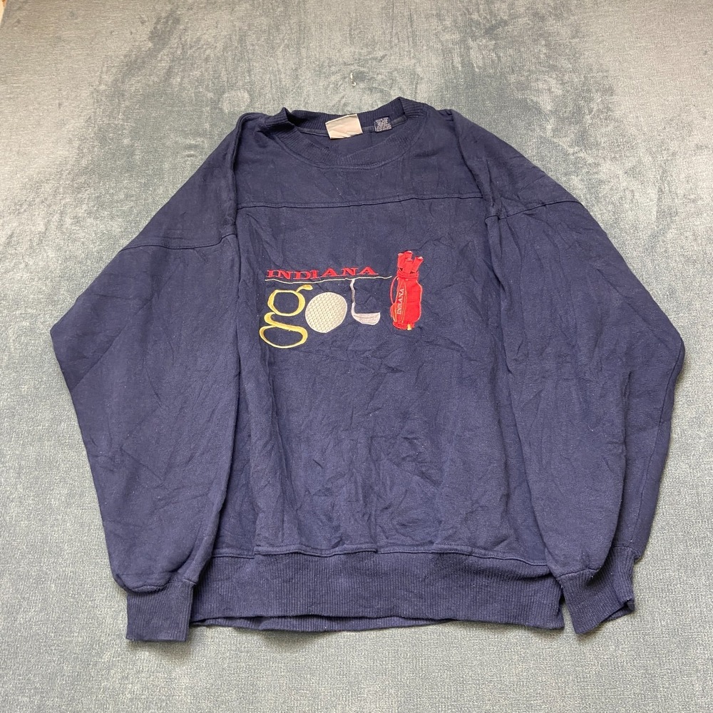 Crable Sportswear Sweatshirt Mens XL Navy Embroidered Long Sleeve Crewneck‎ Golf